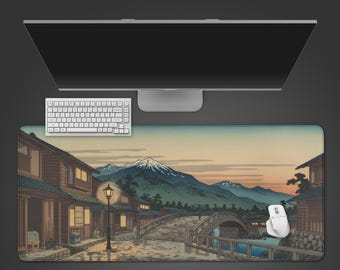 Tappetino da scrivania Fuji Ukiyo-e: decorazione per l'ambiente di lavoro giapponese, grande tappetino per mouse