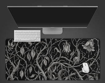 Shadow Vines – Gaming Desk Mat, XL Mouse Pad, Dark Botanical Aesthetic, Non-Slip Desk Pad, Gift for Gamers