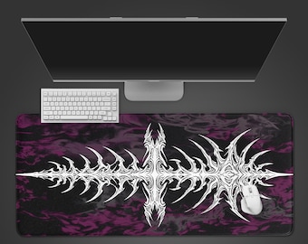 Digital Vertebrae – Gaming Desk Mat, XL Mouse Pad, Cyberpunk Desk Setup, Non-Slip Desk Pad, Gift for Gamers