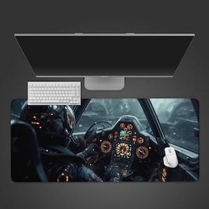 Starship Cockpit Desk Pad: Futuristic Sci-Fi Gaming Mousepad
