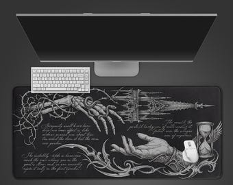 Ironbound Legacy Sigil – podkładka pod biurko do gier, podkładka pod mysz XL, dekoracja biurka w stylu gotyckim, podkładka antypoślizgowa, prezent dla graczy