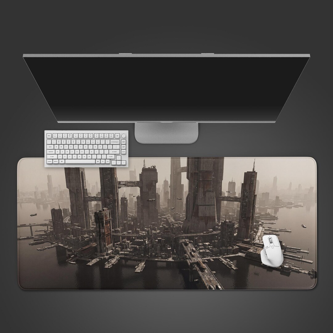 Rust Metropolis – Industrial Desk Mat, XL Mouse Pad, Urban Setup ...
