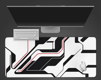 Binary Pulse – Gaming Desk Mat, XL Mouse Pad, Coder Workspace Aesthetic, Non-Slip Desk Pad, Gift for Programmers