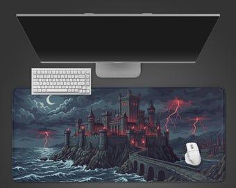 Pixel Citadel Desk Mat – XL Gaming Mousepad, Retro Pixel Art