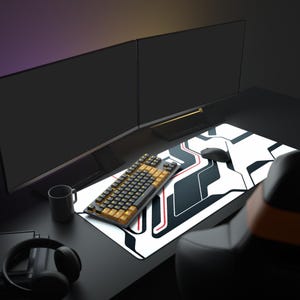 Binary Pulse – podkładka pod myszkę do gier, XL, estetyczna podkładka pod myszkę dla programistów, antypoślizgowa podkładka na biurko, prezent dla programistów zdjęcie 2