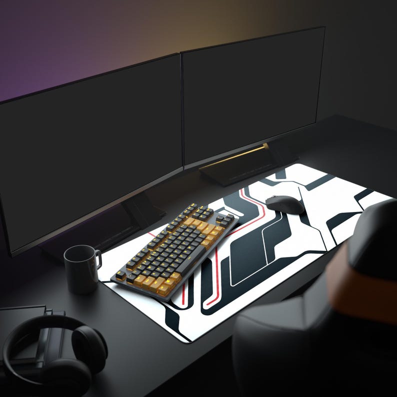 Binary Pulse – podkładka pod myszkę do gier, XL, estetyczna podkładka pod myszkę dla programistów, antypoślizgowa podkładka na biurko, prezent dla programistów zdjęcie 2