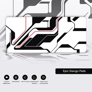 Binary Pulse – podkładka pod myszkę do gier, XL, estetyczna podkładka pod myszkę dla programistów, antypoślizgowa podkładka na biurko, prezent dla programistów zdjęcie 4