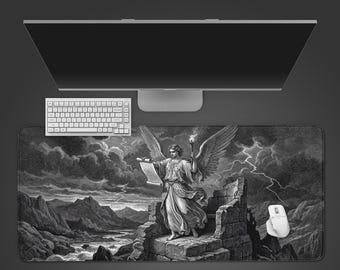 Storm Revelation : tapis de bureau, tapis de souris XL, esthétique Dark Academia, tapis pour clavier, cadeau de bureau stoïque