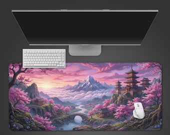Japanese Cherry Blossom Desk Mat – XL Sakura Summit Mouse Pad