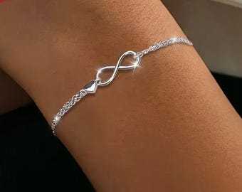Pulsera Infinito de Plata Esterlina - Ajustable, delicada, inspirada en TSITP