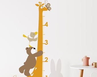 Kids Growth Chart : Giraffe Growth Chart - Nursery Kids Removable Wall Vinyl Decal