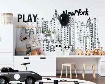 New York City Wall Decal, Wall Stickers, Baby Nursery Wall Decal, Nursery Design