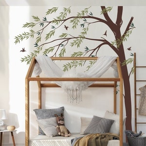 Weeping Willow Tree Wall Decals, Kid&#39;s Room Wall Decals, Kid&#39;s Room Wall Stickers, Baby Nursery Wall Decal, Home Wall Stickers