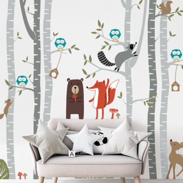 Forest Animal Decal Etsy