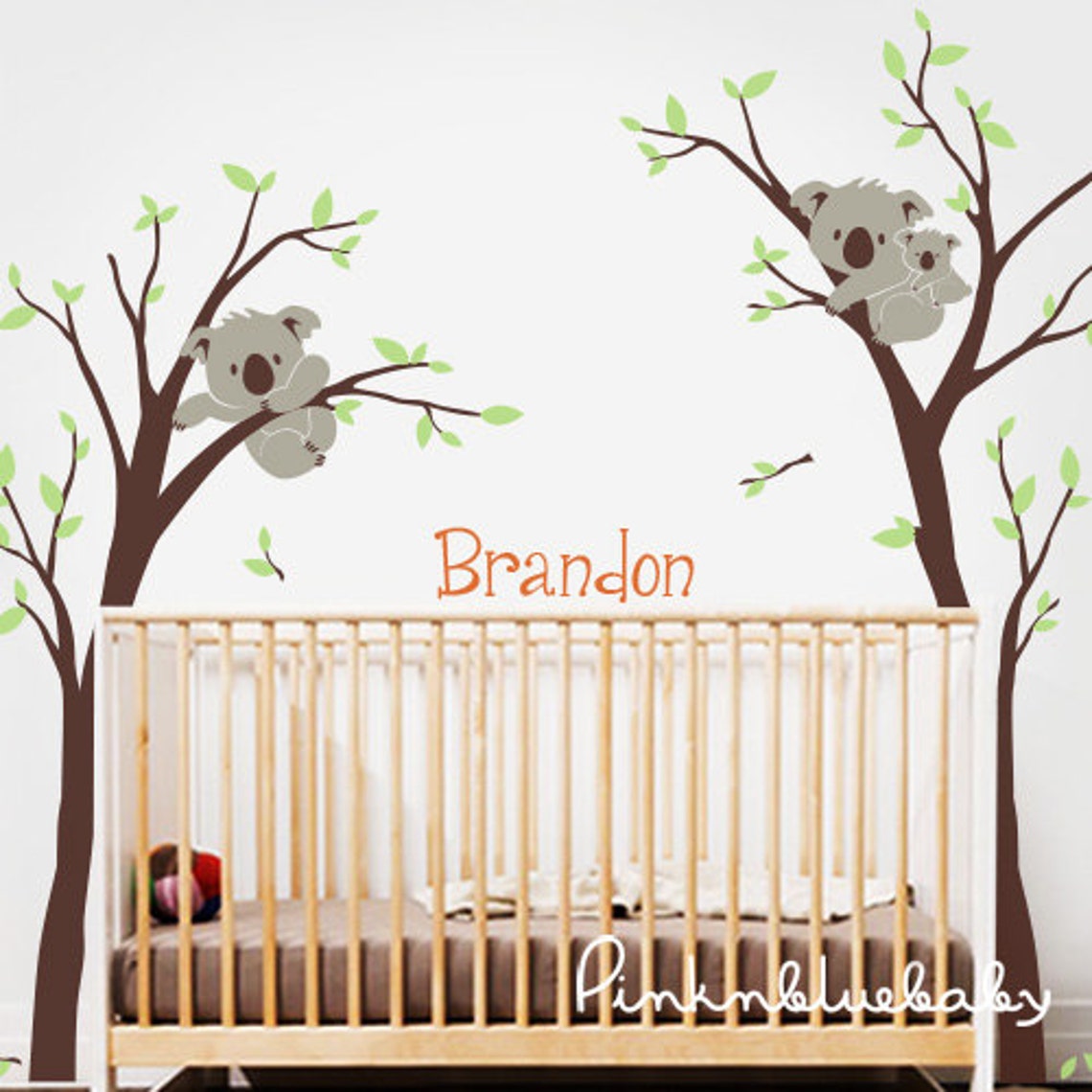 Koalas with Custom Name wall decal Nursery Wall Decal Etsy