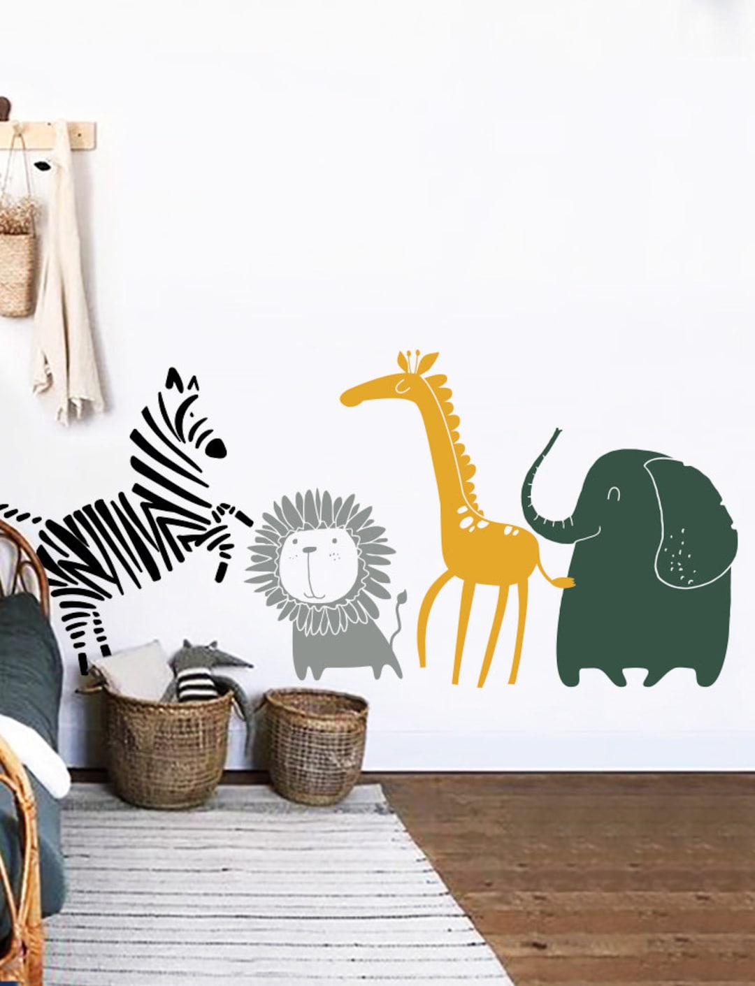 Safari Animal Wall Decals: Jungle Nursery Decor Stickers - Etsy
