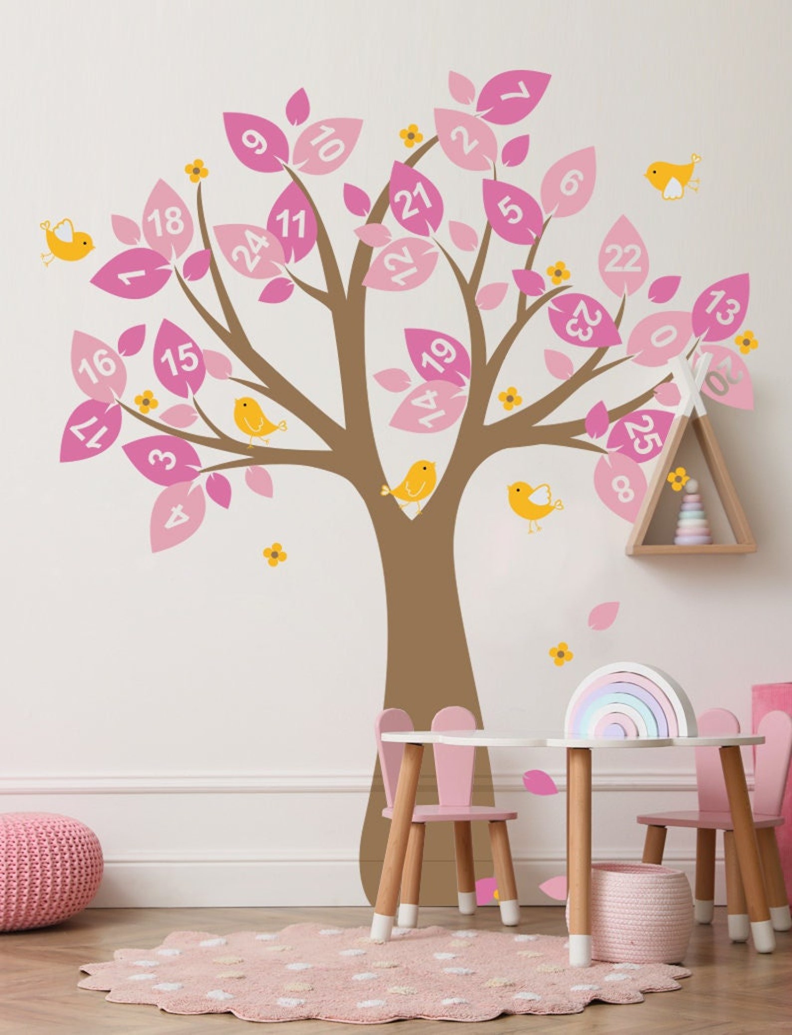 Tree Number 7 Numbers Tree Removable Wall Decal - Etsy
