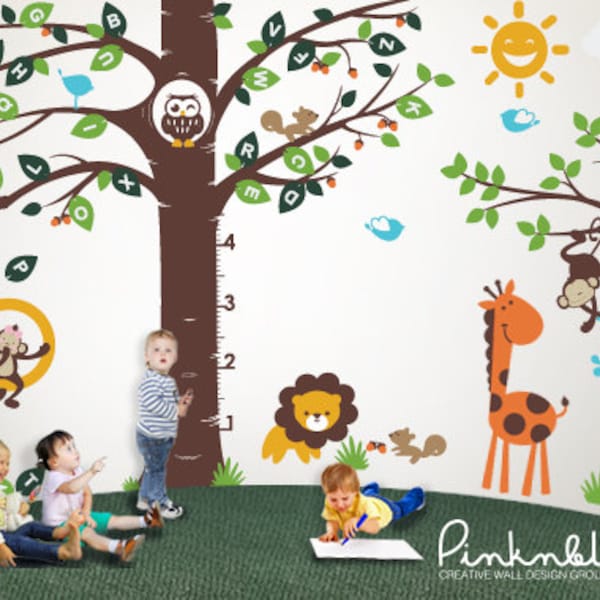 Playroom Wall decal, Playroom Growth Chart Alphabet tree Decal- Wall Décor with Playroom