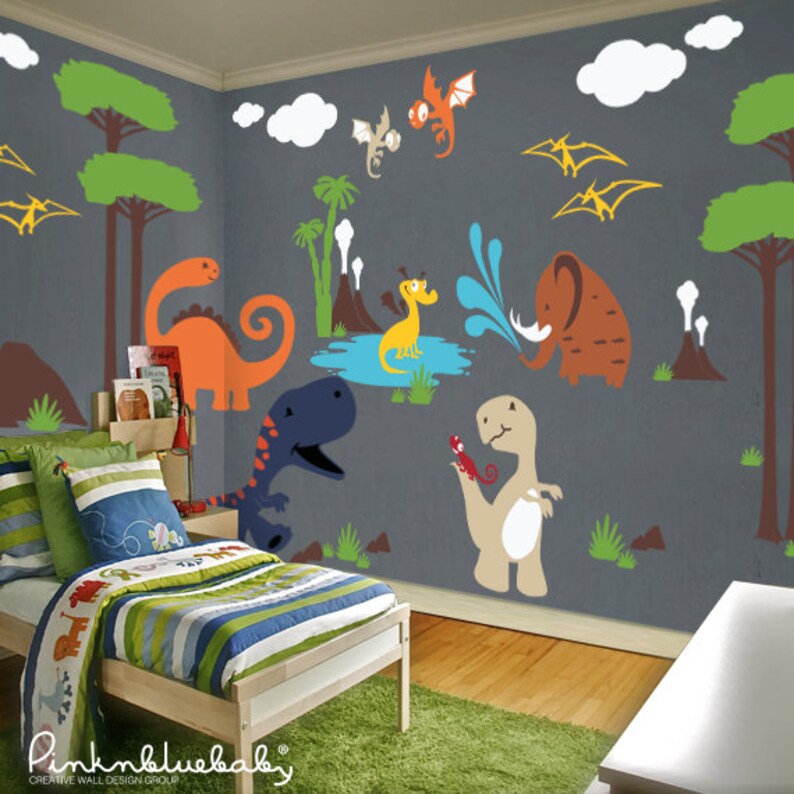 Wall Decal Dinosaur Nursery Kids Wall Decal Nursery Wall | Etsy