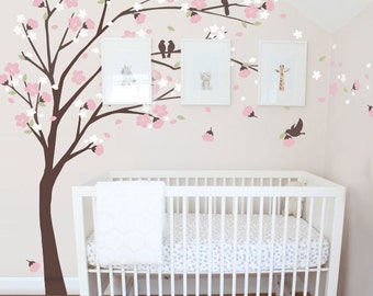 Blowing Flowers and Tree Wall Decal