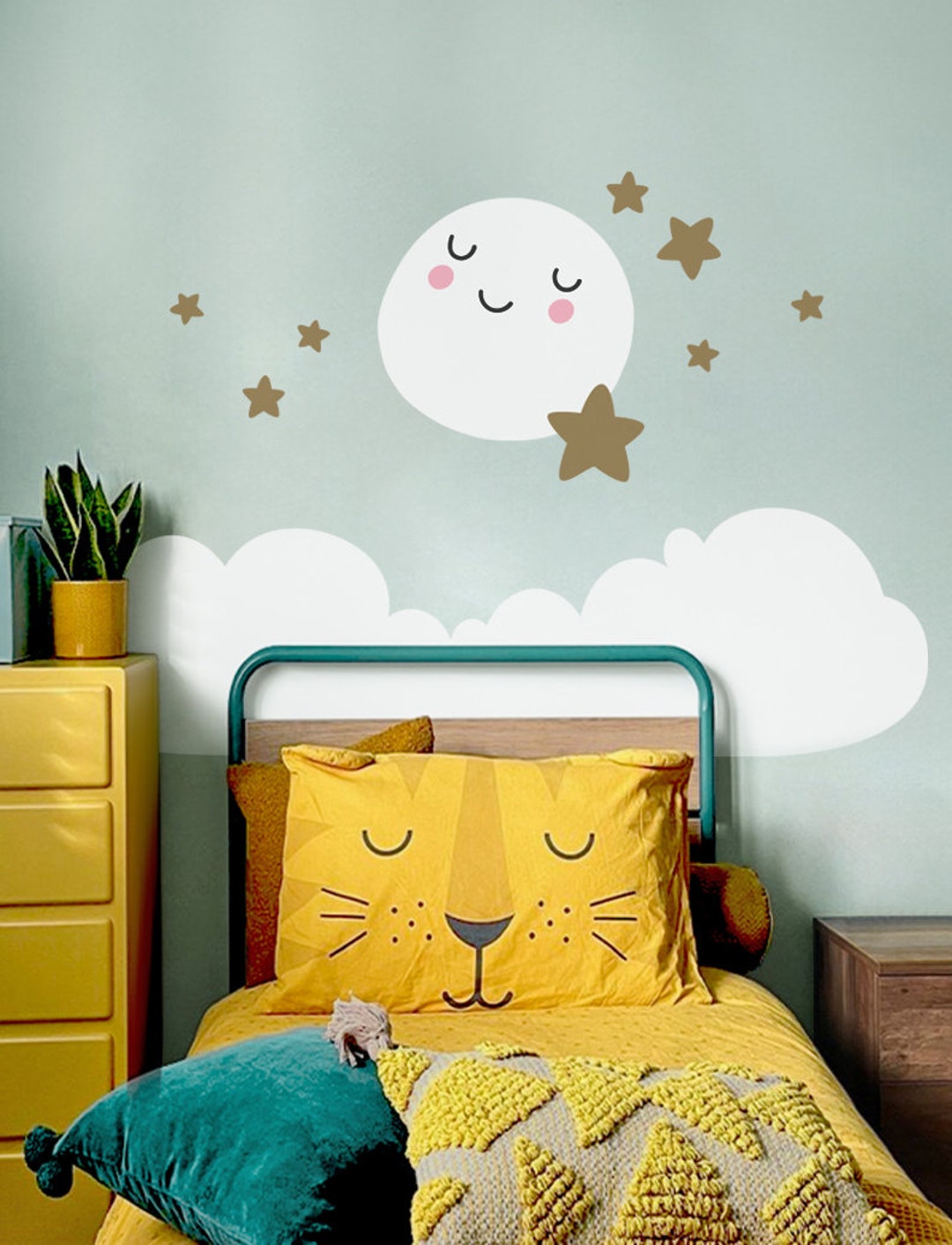 Moon, Cloud, and Stars Wall Decal: Nursery & Kids Room Decor - Etsy