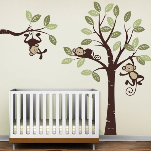 Monkeys and tree Wall Decals