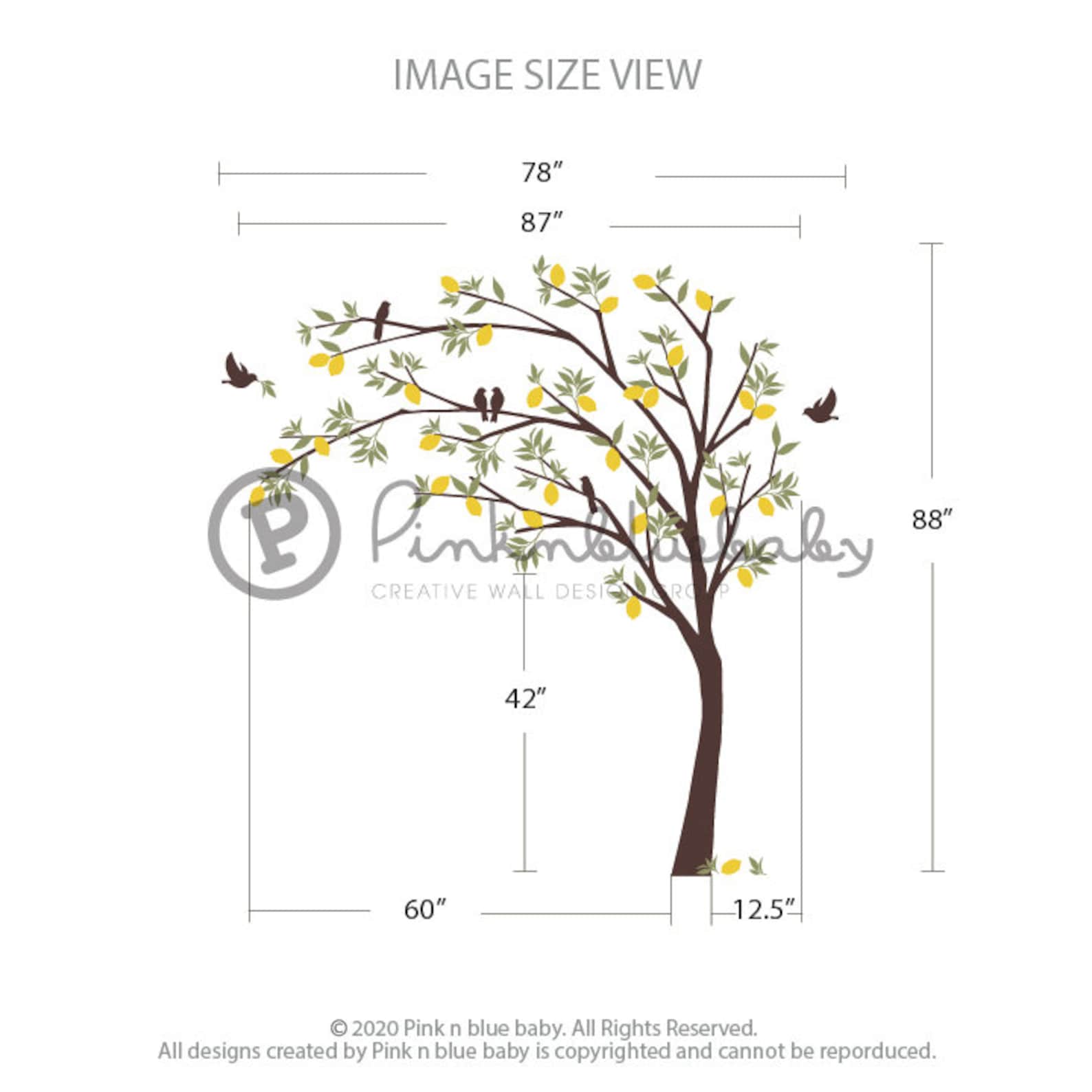 Lemon Tree Wall Decal Etsy