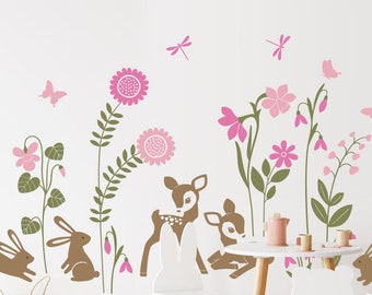 Fawns And Bunnies Wall Decal