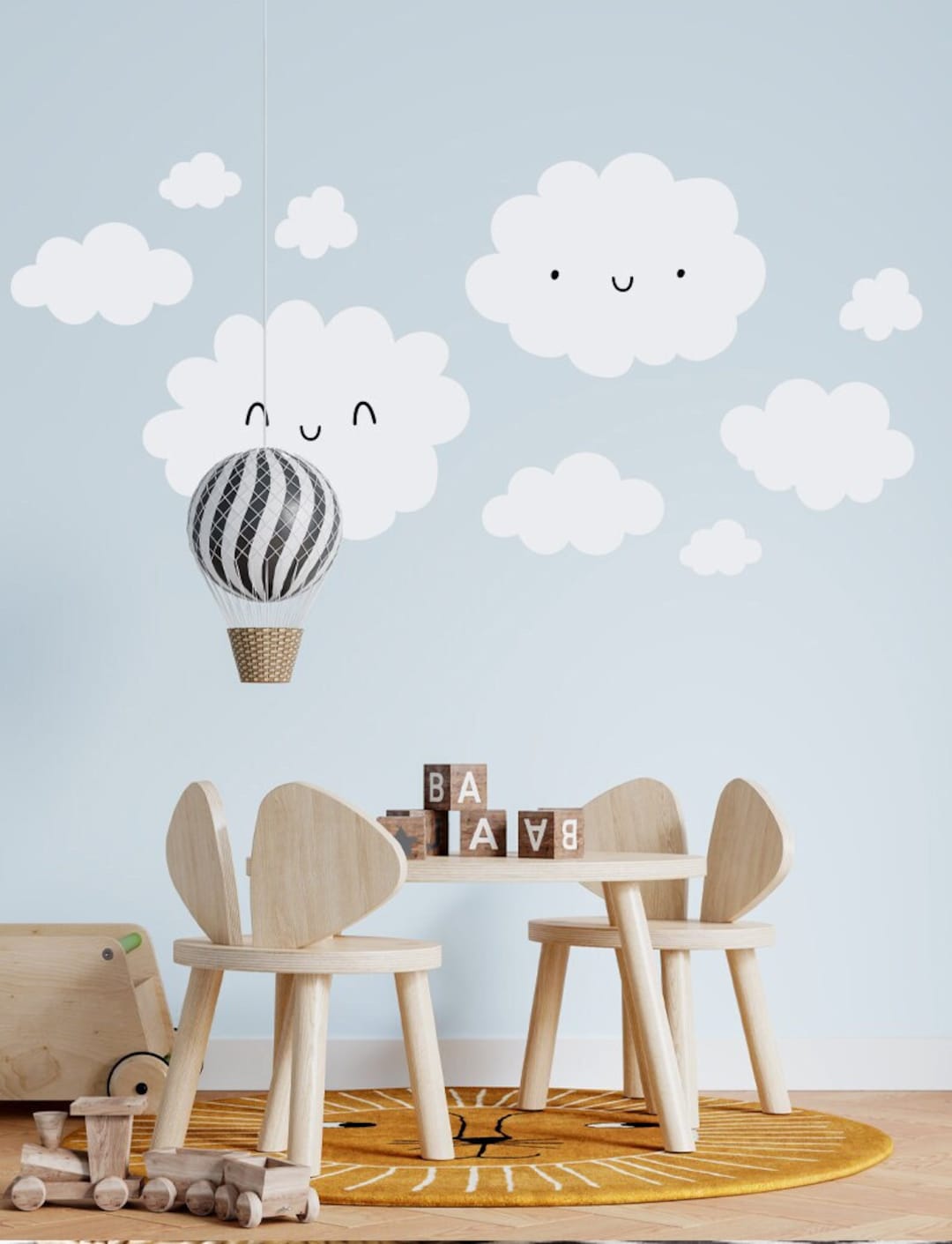 Happy Clouds Wall Decal: Nursery Kids Room Decor - Etsy