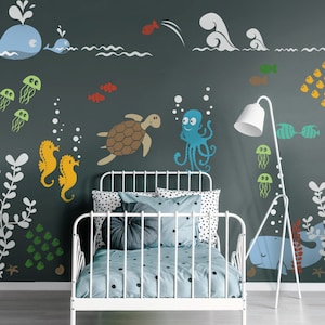 Underwater Playroom Wall Decals - Kids Wall Decals, Wall Stickers, Nursery Wall Decor