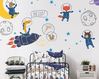 Space Animals Removable Wall Decal