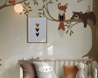 Enchanting Woodland Forest Animal Wall Decals for Nursery, Kids Room And Playroom Decoration