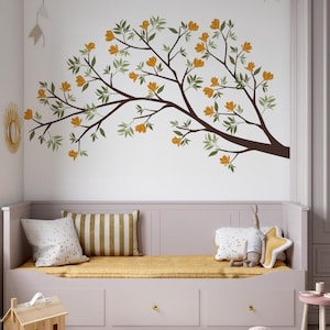 Magnolia Branch Wall Decal: Nursery Wall Sticker, Kids Room Decor