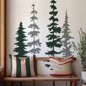 Pine Tree Wall Decal Set: Minimalist Nursery Decor