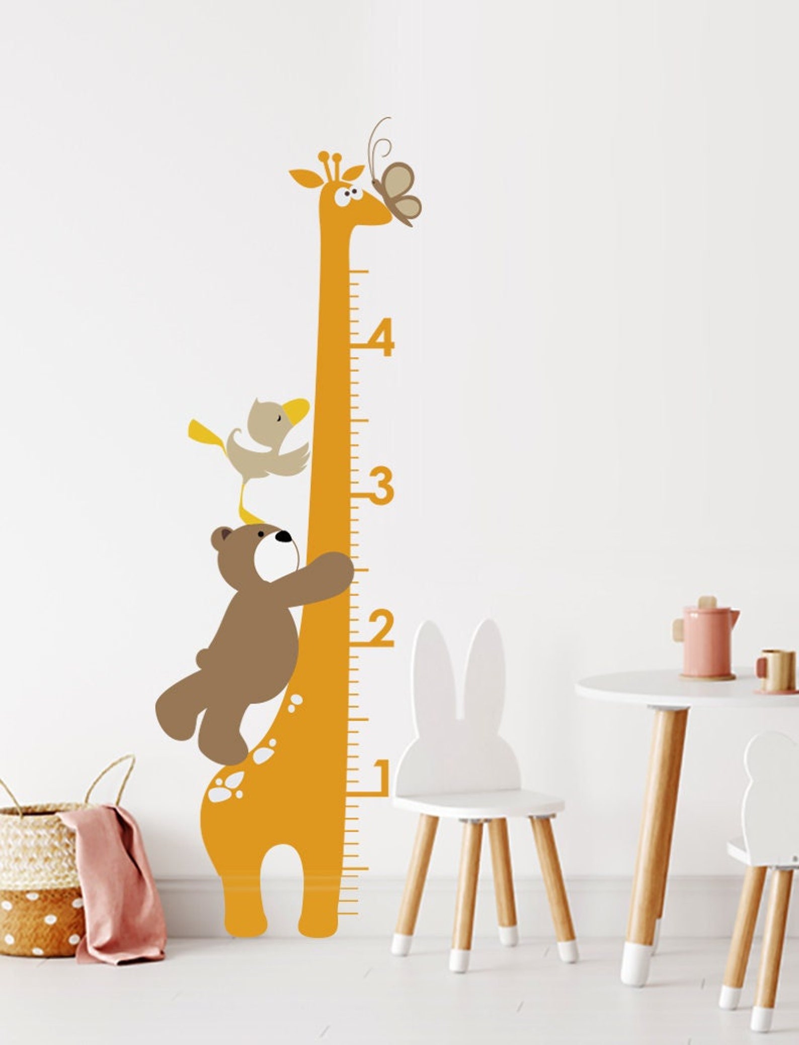 Kids Growth Chart Giraffe Growth Chart Nursery Kids Etsy