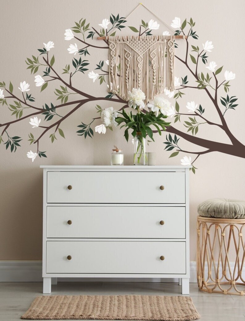 Magnolia Branch Wall Decal Etsy