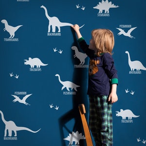 Dinosaur Wall Decals: Playful effect wallpaper for Kids&#39; Rooms, Nurseries & Bedrooms - Removable Wall Decal