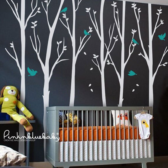 Wall decals Trees Birds Removable Wall Vinyl Decal Etsy