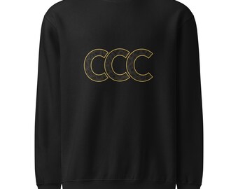 CoCoCure | Black Leopard “C” Crewneck Sweatshirt, Unisex Luxury Streetwear, Minimalist Animal Print Pullover