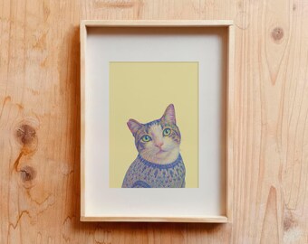 Retrato único de gato: Ilustración personalizada de mascota con explosión de color (con asistencia de IA)