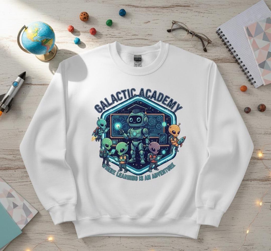 Robot Teacher Sweatshirt, Alien Student Sci-fi Tee - Etsy