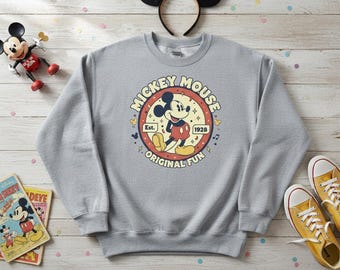 Vintage Mickey Mouse-sweater, retro Disney-trui