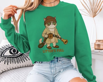 Wurf voller Grumpy Cat Parodie Sweatshirt, lustige Film-Parodie