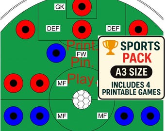 Printable Dartboard Sports Games Pack: Football, Golf, Pool, Snooker (Digital Download A3 Size Overlays)
