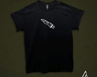 Hand-Printed Witch Finger Shirt: Original Linocut Design