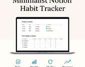 Minimalist Notion Habit Tracker | Digital Planner Template for Daily & Weekly Routines