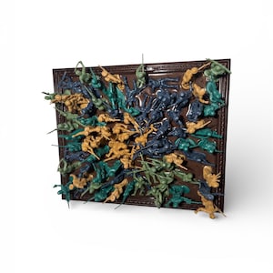 Peace Toy Soldier; Resin Sculpture: Reclaimed Frame Pop-Art Wall Art