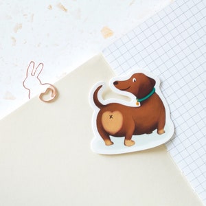 Dachshund Butt Vinyl Sticker Wiener Dog Kawaii Dog image 2