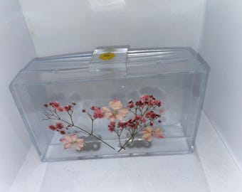 Resin Floral Handbag | Pink and Yellow Flower Purse