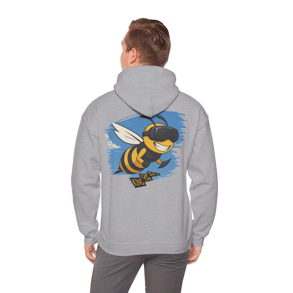 Funny FPV Drone Pilot Bee Unisex Hoodie Sweatshirt, Drone Racing Gift, Quadcopter Hooded Jumper, Drone Lover Sweatshirt, Drone Enthusiast,